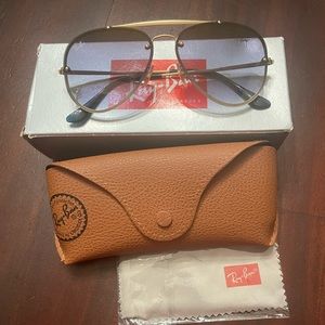 Ray Ban Blaze rimless aviator sunglasses. New with box and case. Never worn.
